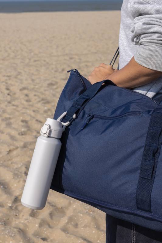 Спортивная бутылка Via из переработанной стали RCS с карабином, 600 мл