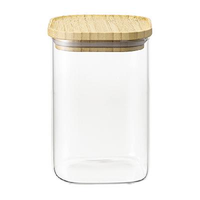 Банка для хранения квадратная glass bamboo, 1,1 л