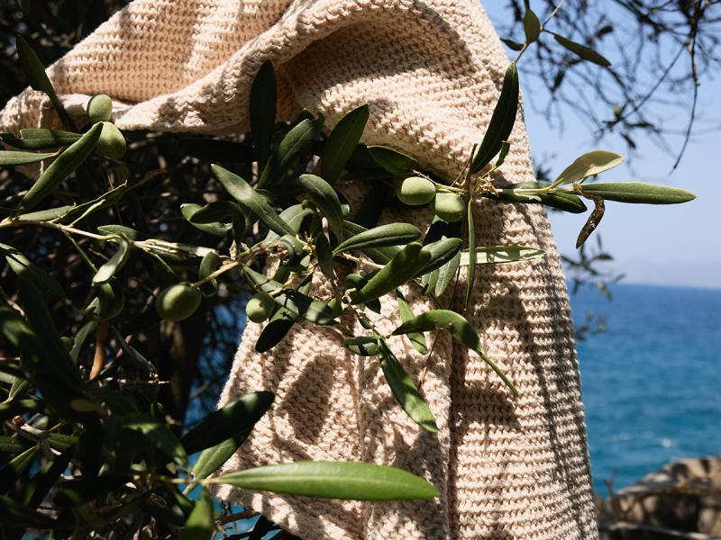 Полотенце банное из умягченной вафли ового цвета из коллекции essential, 70x140 см