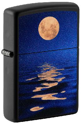 Зажигалка ZIPPO Moon Sunset с покрытием Black Light, латунь, овая, 38x13x57 мм