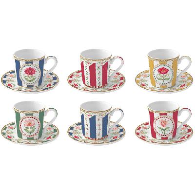 Набор кофейных чашек с блюдцем ery, 100 мл, 6 шт.