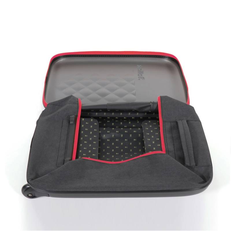 Чемодан складной Rollink Earth 55x40x20 см, 2 колеса, черный/красный