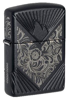 Зажигалка ZIPPO Armor® с покрытием Black Matte, латунь, овая, 38x13x57 мм