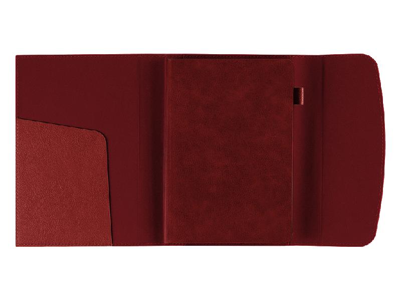 Ежедневник в суперобложке Country Bergamo Synergy A5+, недатированный, в твердой обложке. Красный срез