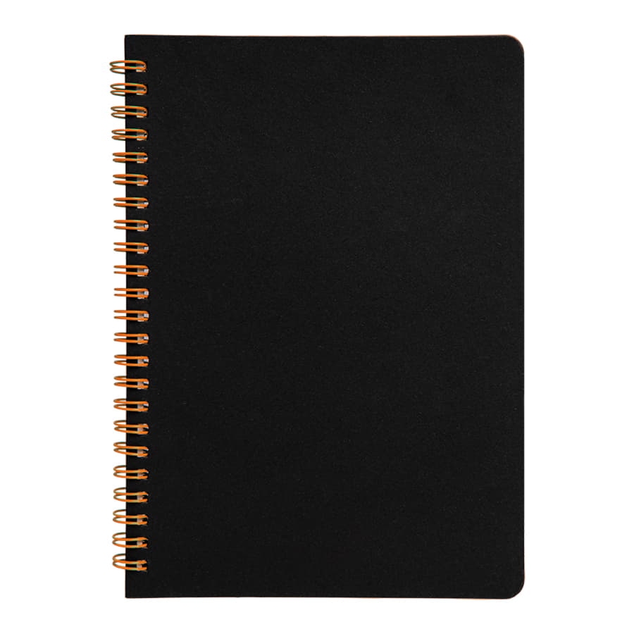 Блокнот на двойной пружине HELIX, 143 х 205 мм, черный, блок в линейку