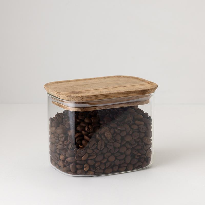 Банка для хранения прямоная glass acacia, 600 мл