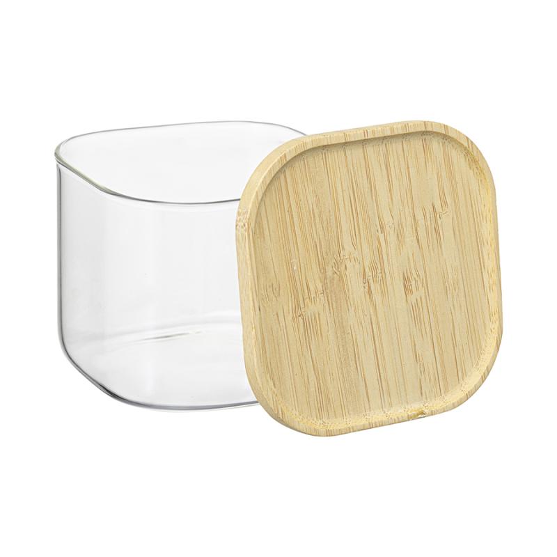 Банка для хранения квадратная glass bamboo, 600 мл