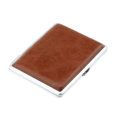 Портсигар SQuire, нержавеющая , искуственная кожа, 7,4х9,5х1,8 см