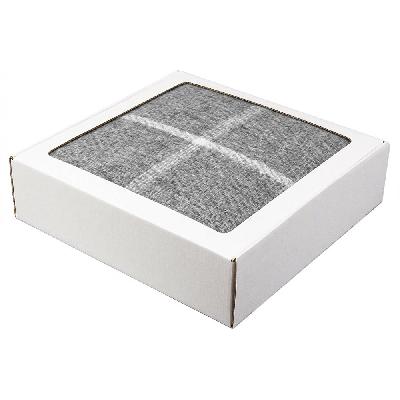 Плед акриловый Super Soft Square размер 120*160 см,  в клетку, плотность 415грм2,  в подарочной белой крафтовой коробке с окошком