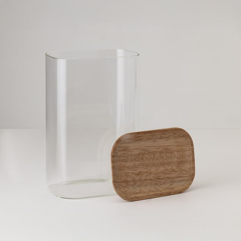 Банка для хранения прямоная glass acacia, 1,3 л