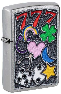Зажигалка ZIPPO All Luck с покрытием Street Chrome, латунь, 38x13x57 мм