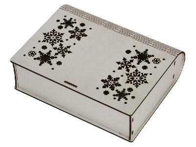 Деревянная коробка с резной крышкой Книга, М