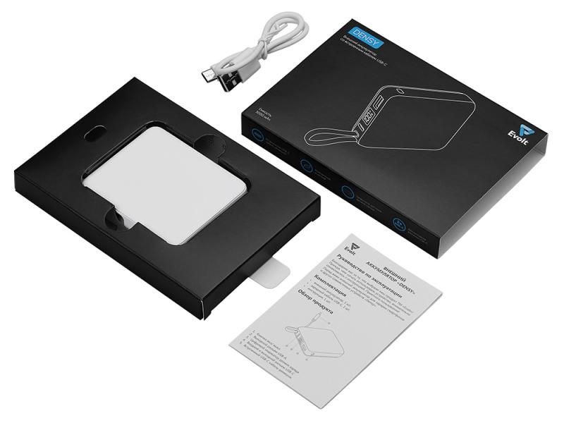 Внешний аккумулятор со встроенным кабелем USB-C Дэнси, 5000 мАч