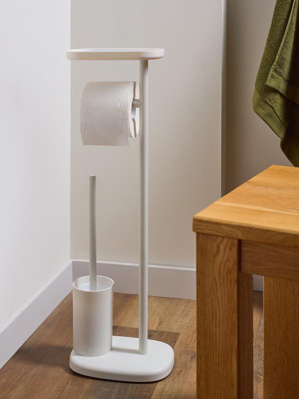 Держатель для туалетной бумаги с полочкой и ершиком slim