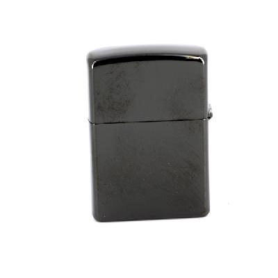 Зажигалка ZIPPO Classic с покрытием Ebony™, латунь,  с логотипом, глянцевая, 38x13x57 мм