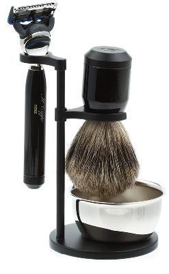 Бритвенный набор IL Ceppo: станок, помазок, чаша, подставка,  глянцевый