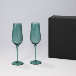 Подарочный набор 2 бокала для шампанского Capri в черной коробке