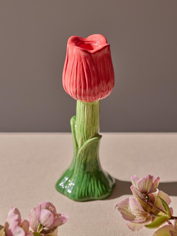 Подсвечник floret красного цвета из коллекции , 18 см