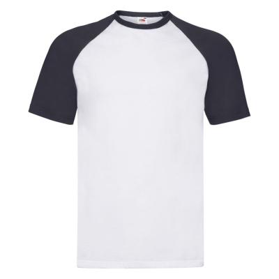 Футболка "Short Sleeve Baseball T", белый с красным_L, 100% х/б, 160 г/м2