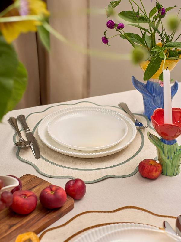 Салфетка под приборы anemone из коллекции trendy ruffles, D38 см