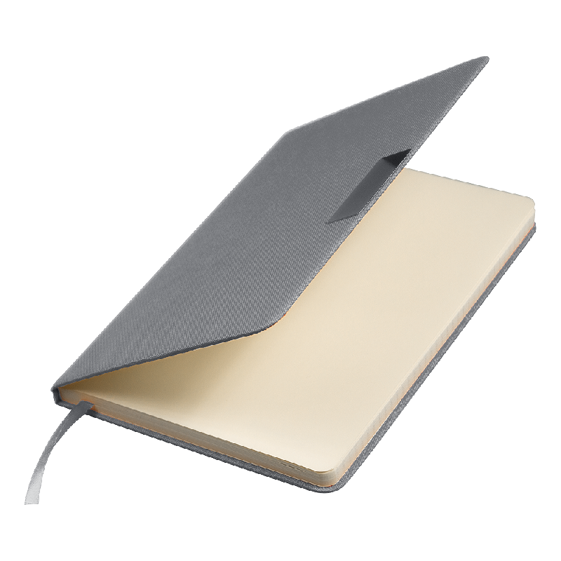 Блокнот А5 Hobard, в твердой тканевой обложке c резинкой в линейку