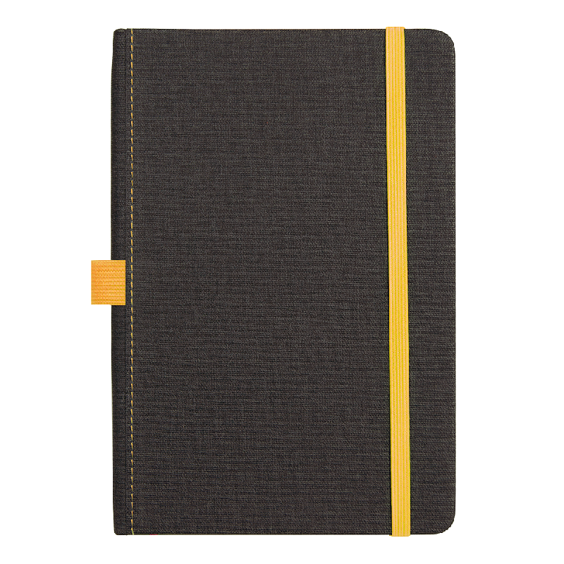 Блокнот Forest  Alfa Orion Rosewood А5, недатированный, в твердой обложке,  с желтой  резинкой и петлей для ручки