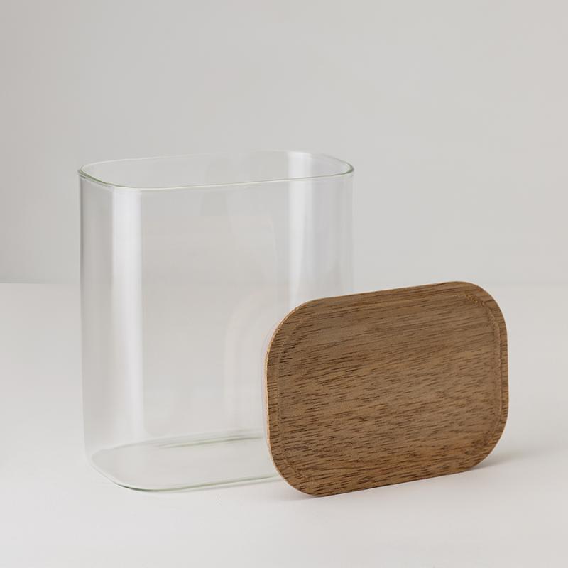 Банка для хранения прямоная glass acacia, 950 мл