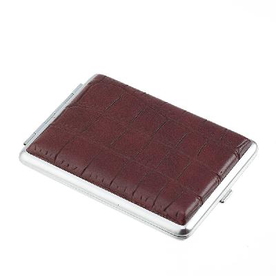 Портсигар SQuire, нержавеющая , искуственная кожа, 7,4х9,5х1,8 мм