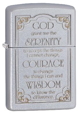 Зажигалка ZIPPO Classic с покрытием Satin Chrome™, латунь, овая, 38x13x57 мм