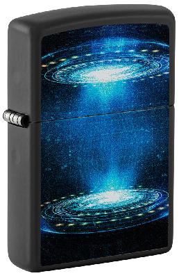 Зажигалка ZIPPO UFO Flame с покрытием Black Light, латунь, овая, 38x13x57 мм