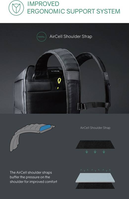 Рюкзак KORIN FlipPack 47х30х17 см, зеленый/черный