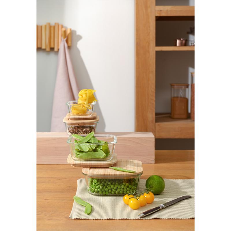 Контейнер для запекания и хранения eco store с крышкой из бамбука, 320 мл