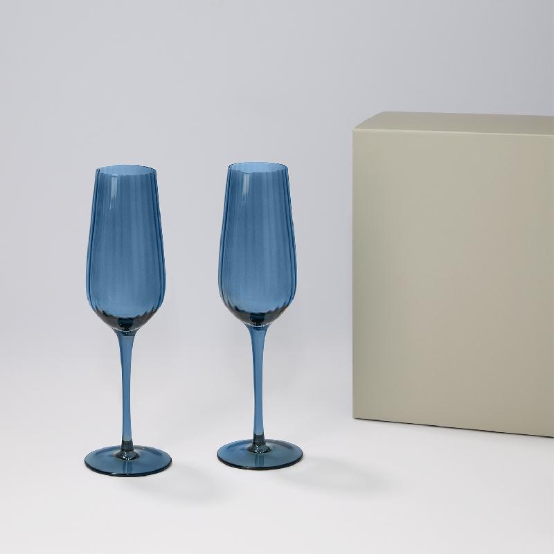 Подарочный набор 2 бокала для шампанского Toscana в серой коробке