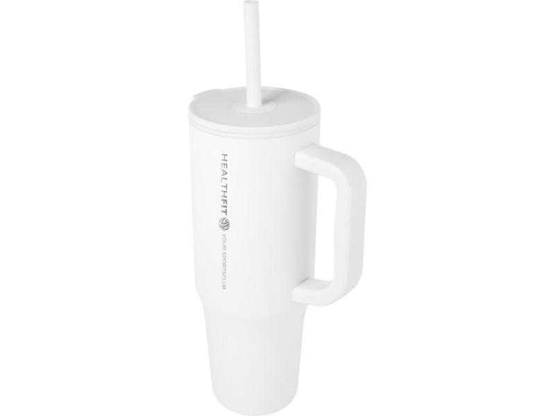 Герметичная термокружка Brady с силиконовой трубочкой, переработанная сталь, 900 мл