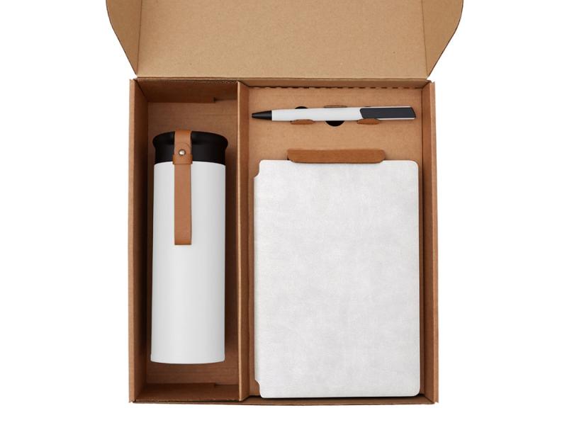 Набор Draftea с блокнотом, ручкой, термосом и чаем