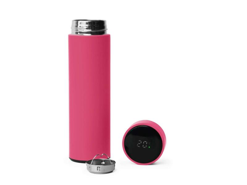 Термос FAMILY MARK LED, индикатор, soft touch