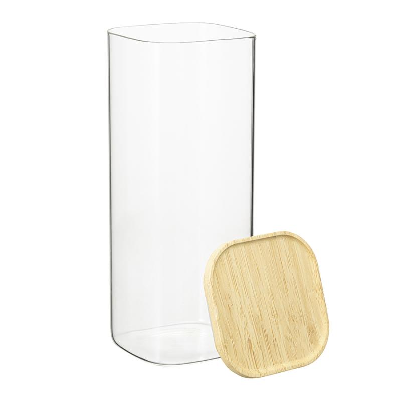 Банка для хранения квадратная glass bamboo, 1,9 л