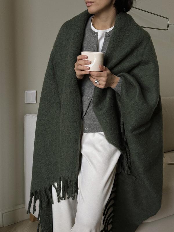 Плед мохер хвойно из коллекции essential, 130х180 см