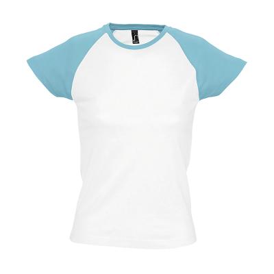 Футболка "Milky", белый с бирюзовым_S, 100% х/б, 150 г/м2