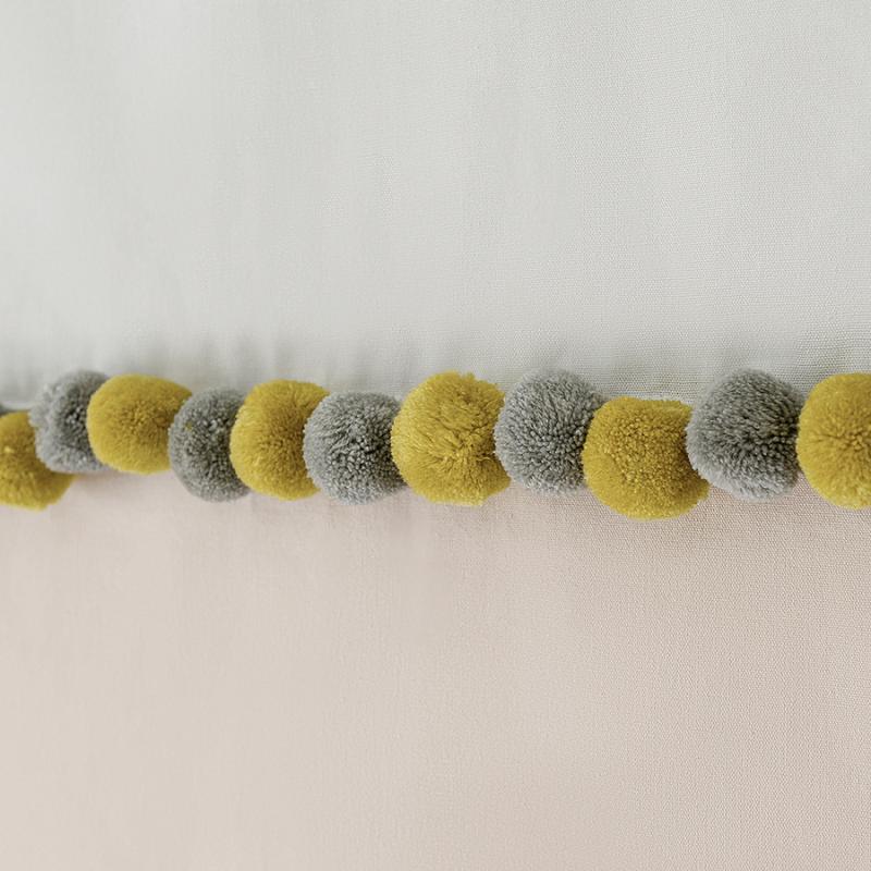 Штора из хлопка с помпонами  из коллекции essential, 150х290 см