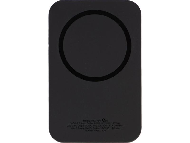 Магнитный беспроводной внешний аккумулятор с быстрой зарядкой QC/PD 20 Вт MagnetIQ, 5000 mAh