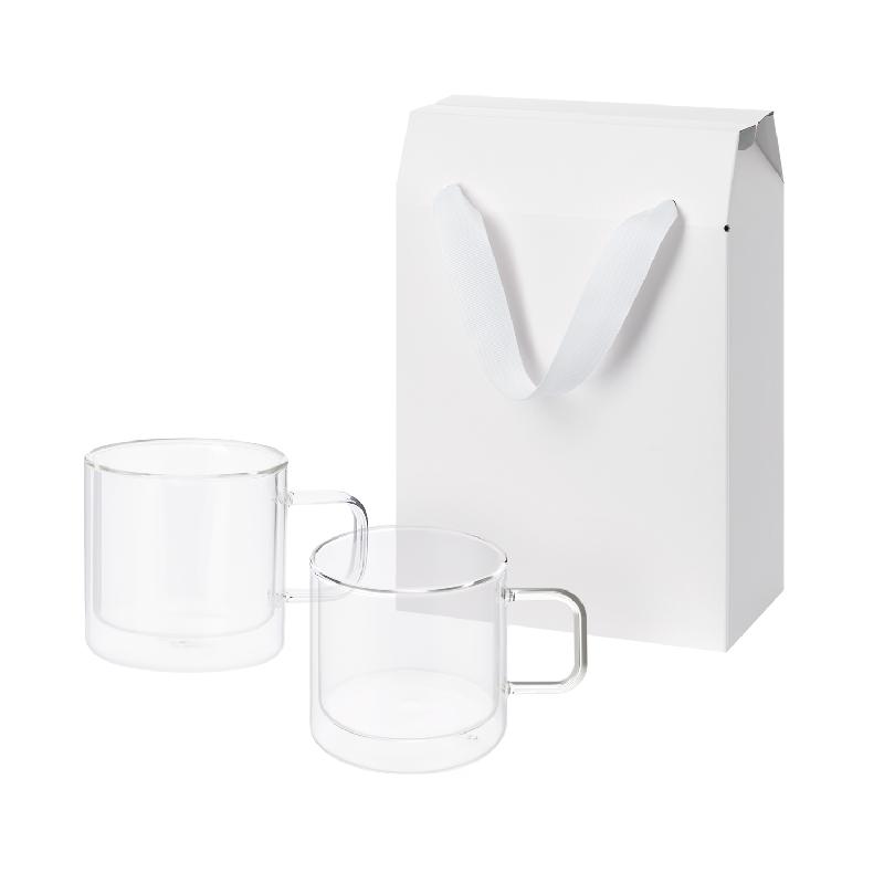 Подарочный набор 2 стеклянные кружки Luna в коробке-пакете