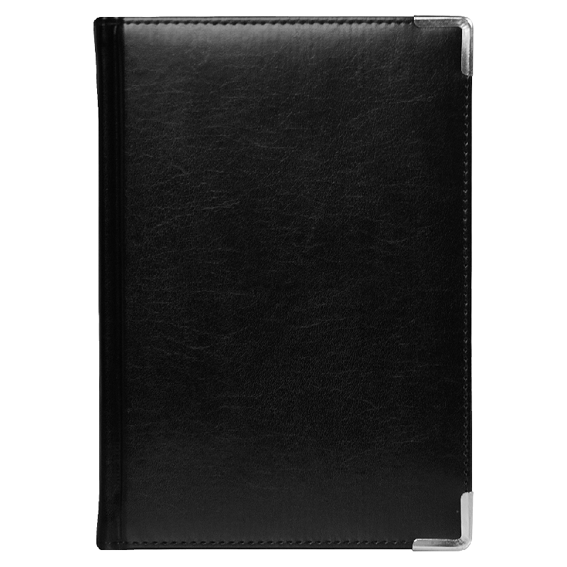 Ежедневник полудатированный Classic Pristine Silver А5, еталлическими уголками, в твердой обложке с поролоном