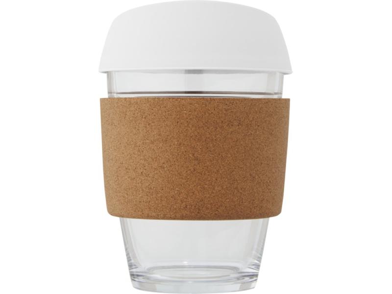 Стеклянный стакан с силиконовой крышкой и пробковой манжетой Lidan