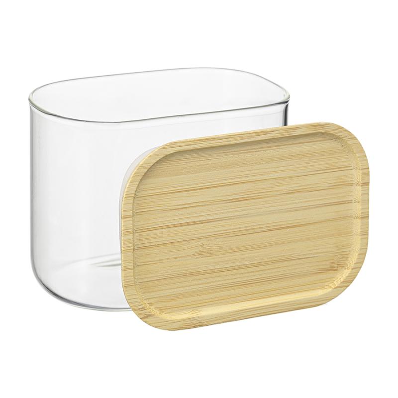 Банка для хранения прямоная glass bamboo, 600 мл
