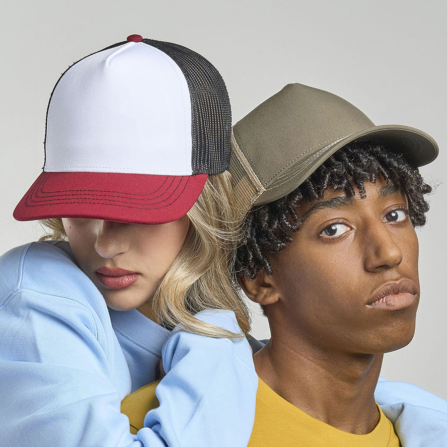 Бейсболка "RAPPER CANVAS-S", 5 клиньев, белый/бордовый/чёрный, пласт.заст., 100% полиэстер, 270 г/м2