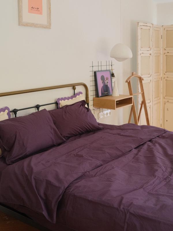 Комплект постельного белья из стираного перкаля ового цвета из коллекции essential, 200х220 см