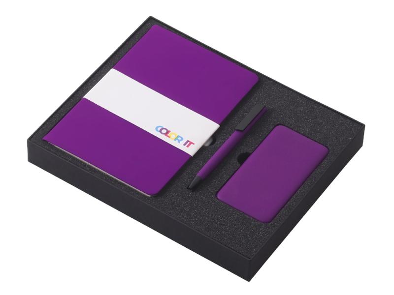 Подарочный набор COLOR IT c блокнотом, ручкой и повербанком, 5000 mAh