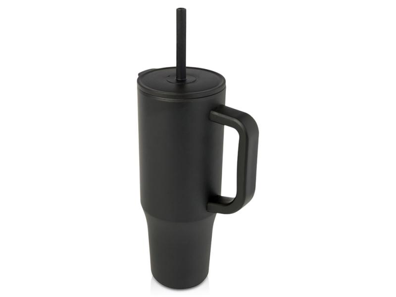 Герметичная термокружка Brady с силиконовой трубочкой, переработанная сталь, 900 мл