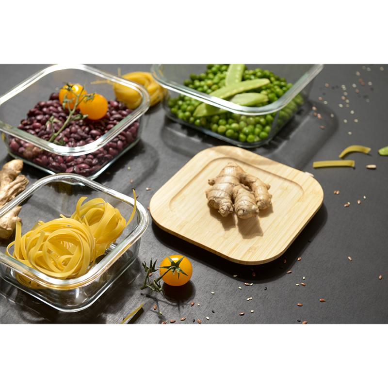 Контейнер для запекания и хранения eco store с крышкой из бамбука, 320 мл